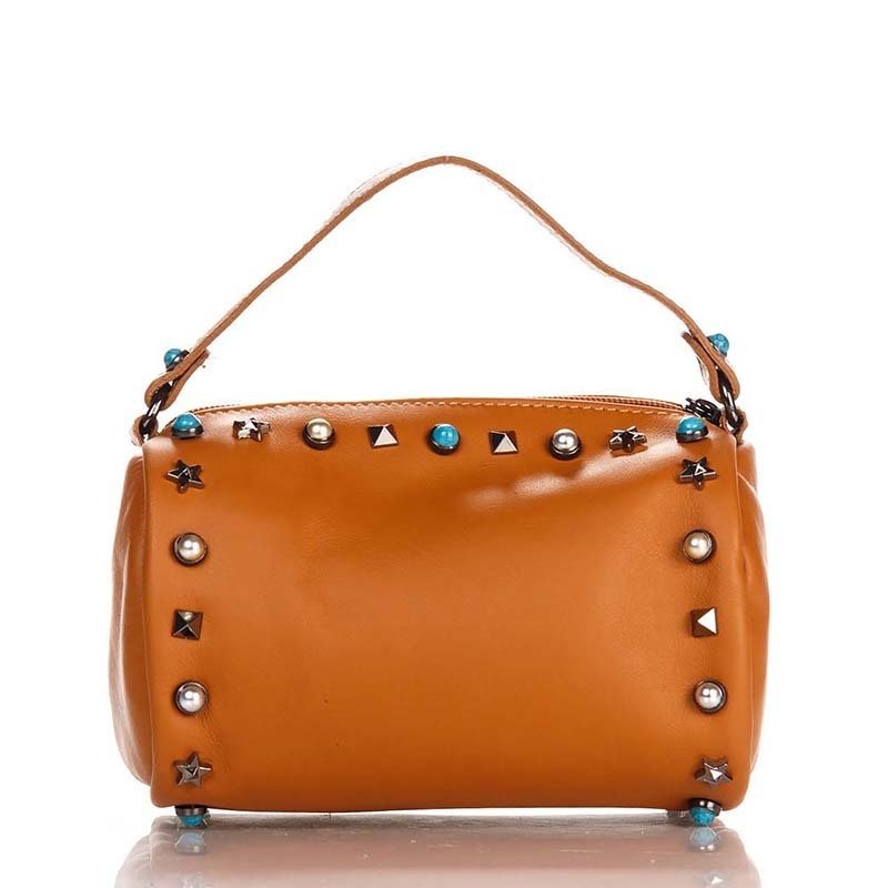 

Женская кожаная сумка Italian bags Коньячный