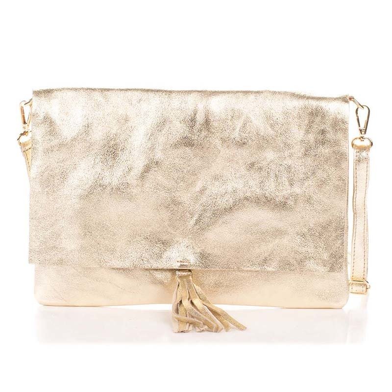 

Клатч кожаный Italian bags Золотистый