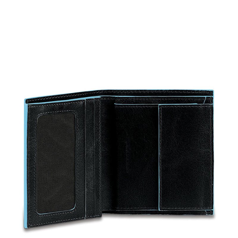 

Портмоне Piquadro BL SQUARE Black верт. с отдел. для монет