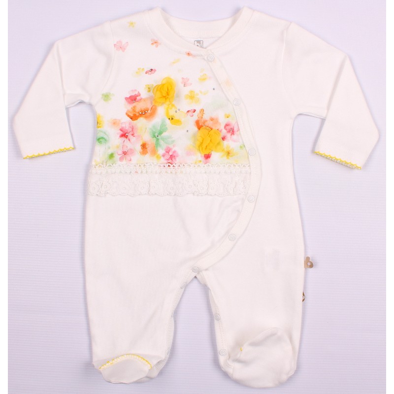 

Комбинезон для девочки BIBABY 60195 68 см кремовый/желтый (444240)