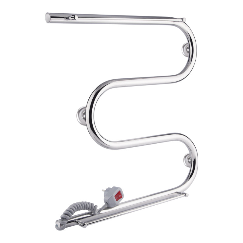 

Полотенцесушитель электрический Q-tap Snake shelf (CRM) 500x500 LE с полотенцедержателем
