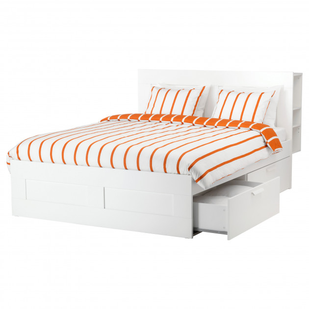 

Каркас кровати с 2 ящиками IKEA BRIMNES Luröy 160x200 см Белый 891.574.55
