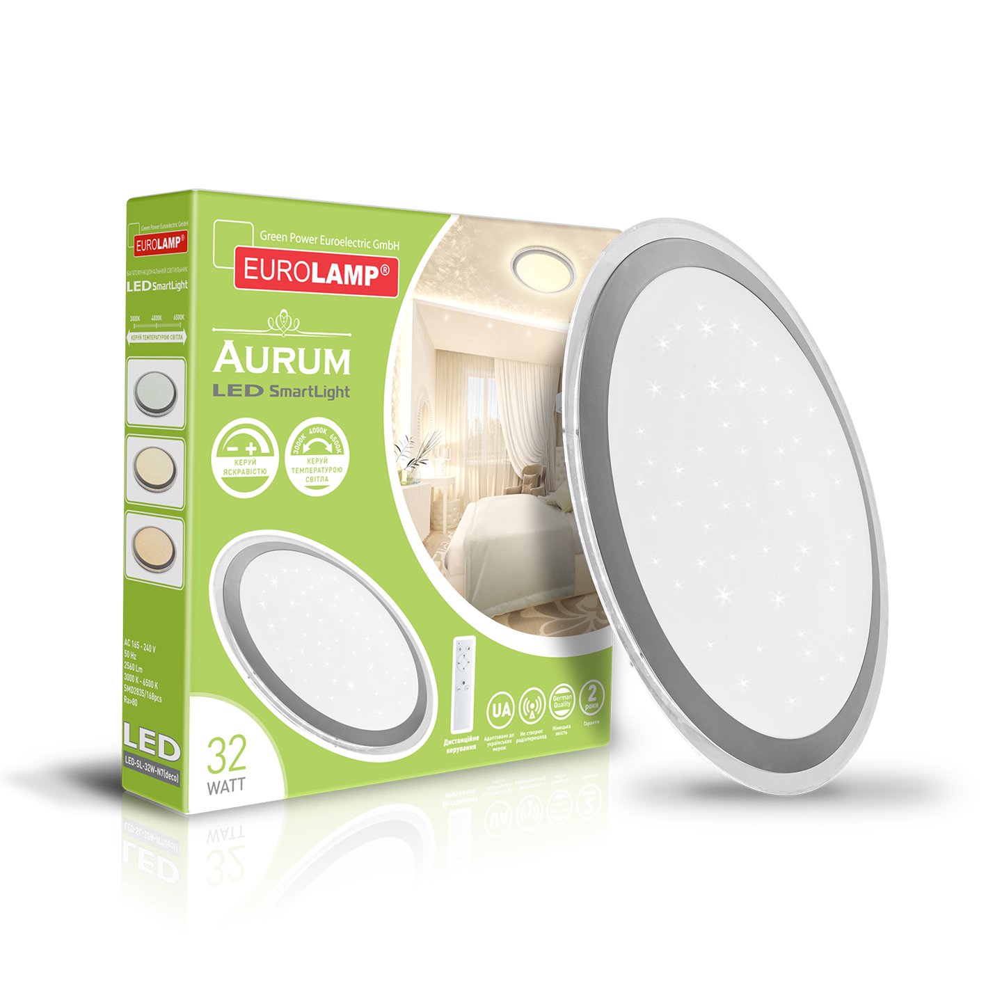 

Светодиодный (LED) светильник Eurolamp 32W 3000-6500K (LED-SL-32W-N8(deco))