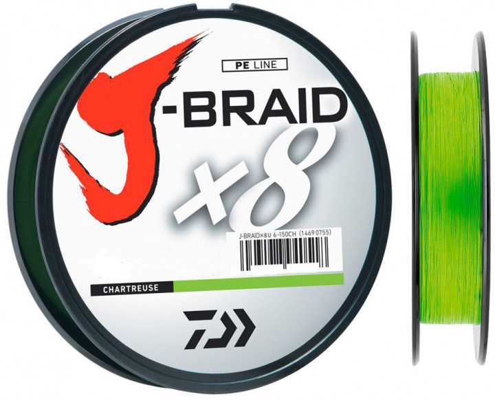 

Шнур рыболовный Daiwa J-Braid X8 0.16 мм 150 м Сhartreuse