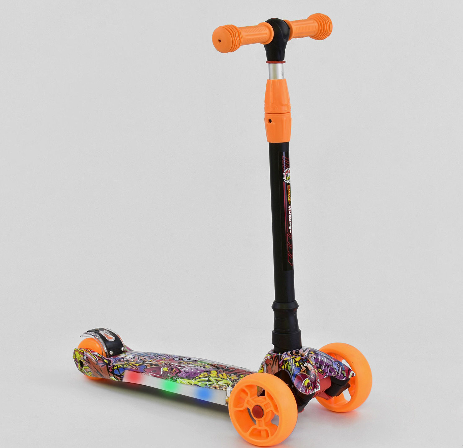 Самокат трехколесный Best Scooter оранжевый со светом (44290) – низкие ...
