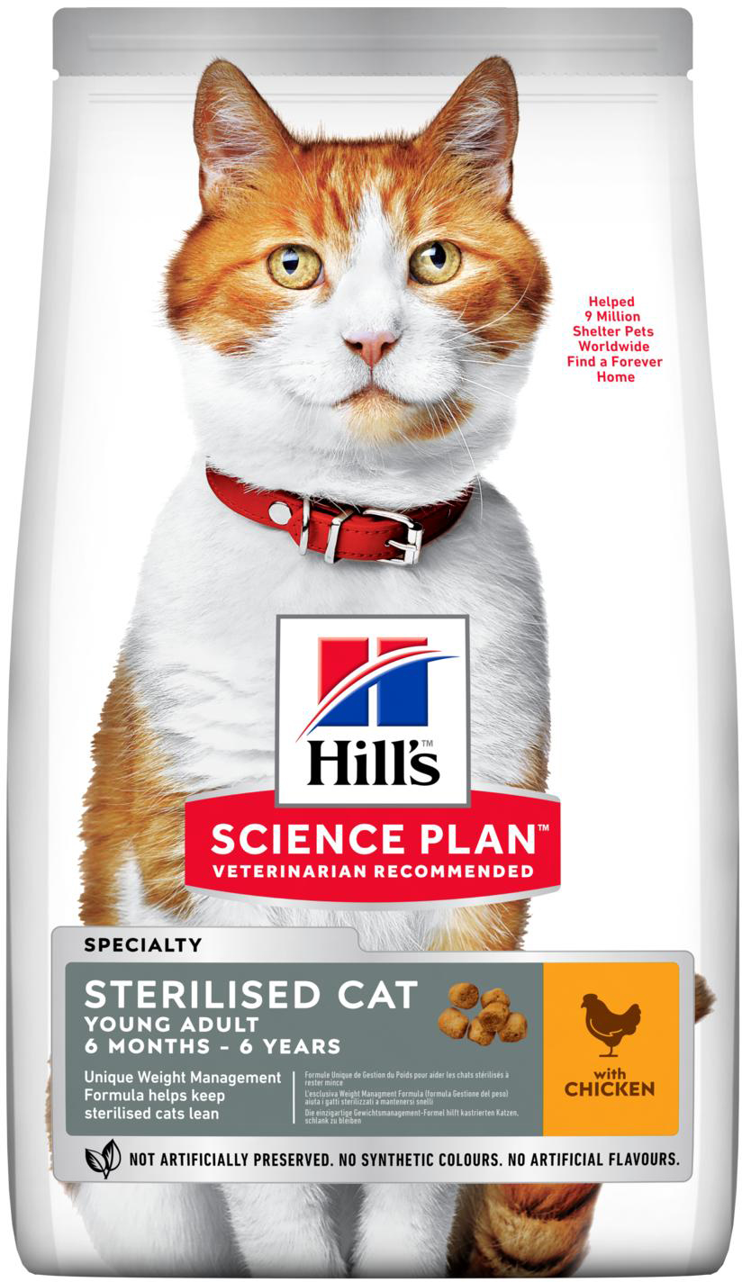 

Сухой корм для стерилизованных кошек Hill's Science Plan в возрасте от 6 месяцев до 6 лет с курицей 15 кг