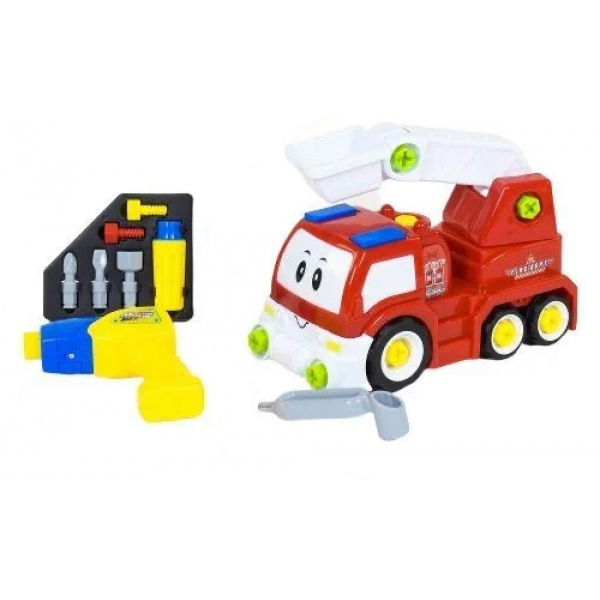 

Детская игрушечная машинка Пожарная Best Toys 1983 с шуруповертом Игрушечный спецавтомобиль для мальчиков пожарная с шуруповертом Детская машинка пожарная с шуруповертом
