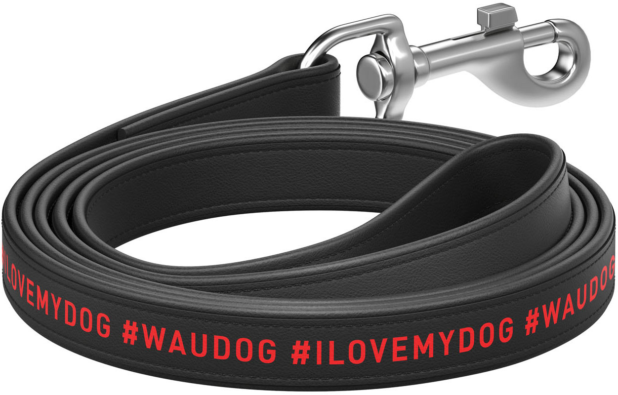 

Поводок для собак кожаный Collar WAUDOG Design, рисунок "я люблю свою собаку", XS, Ш 12 мм, Дл 122 см