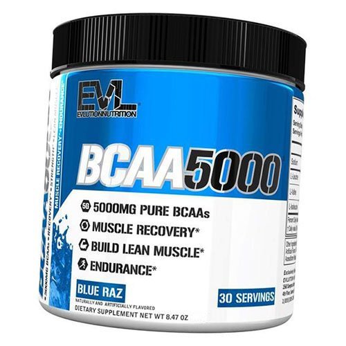 

Аминокислоты, ВСАА, BCAA 5000 Powder, Evlution Nutrition 207г Синяя малина (28385003)