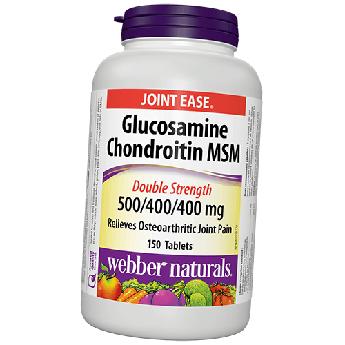

Глюкозамин и Хондроитин с MСM Двойная сила, Glucosamine Chondroitin MSM Double Strength, Webber Naturals 150таб (03485001)
