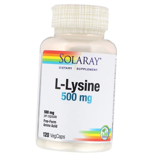 

Лизин, L-Lysine 500, Solaray 120вегкапс (27411003)
