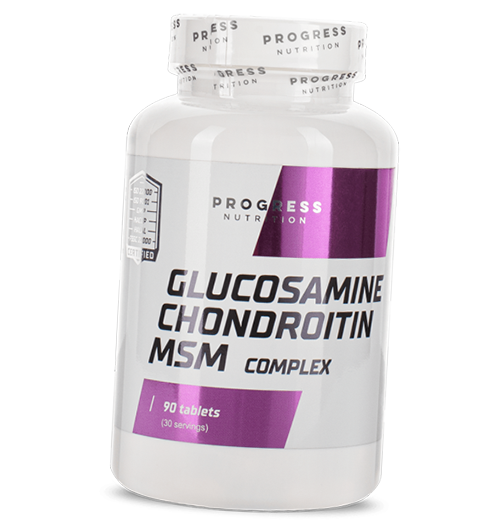 

Комплекс для суставов и связок, Глюкозамин Хондроитин МСМ, Glucosamine Chondroitin & MSM, Progress Nutrition 90таб (03461001)