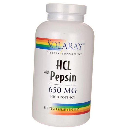 

Витамины Solaray HCL with Pepsin 650 250вегкапс (72411001)