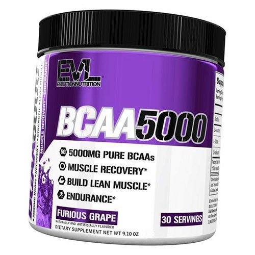 

Аминокислоты, ВСАА, BCAA 5000 Powder, Evlution Nutrition 207г Виноград (28385003)
