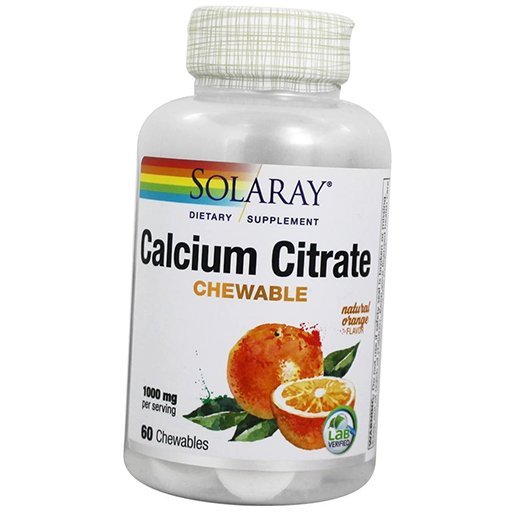 

Цитрат Кальция, Calcium Citrate Chewable, Solaray 60таб Апельсин (36411053)