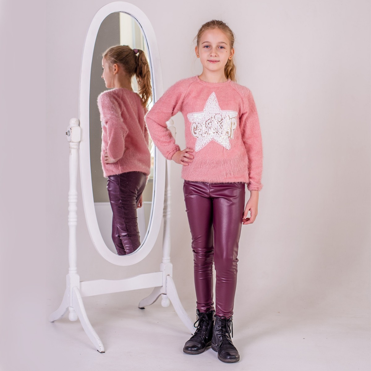 

Лосины SmileTime Dusty на велюре 164 Бордовые (ZO5-12-3)