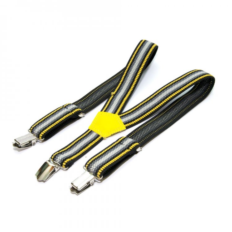 

Детские подтяжки Gofin suspenders Cтрейч-ткань Полосатые Черные с Желто-белым (Pbd-090) 5249523