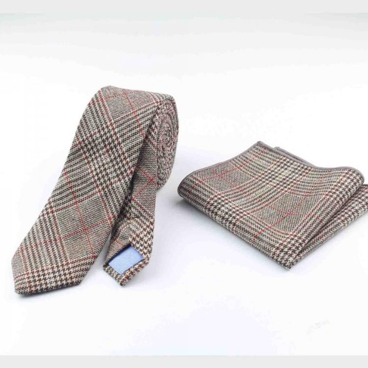 

Набор Handmade Галстук Платок В Клетку Бежевый Ngp-5606 158425