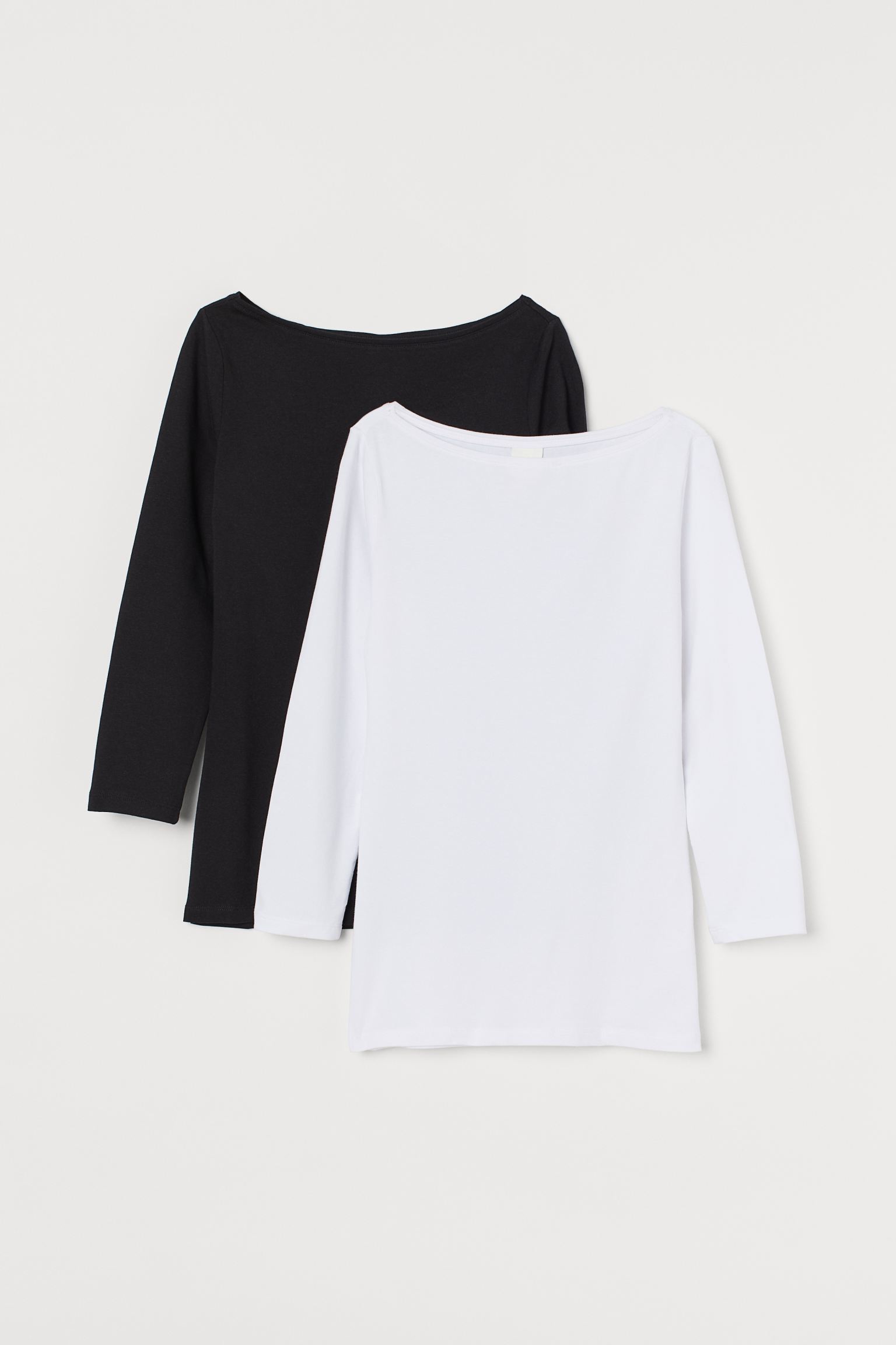 

Лонгслив H&M 8848511dm S 2 шт Белый/Черный