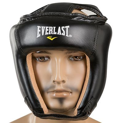 

Боксерський шолом відкритий тренувальний EVERLAST Шкіра FLEX Для єдиноборств Чорний (EVF450-BL) L