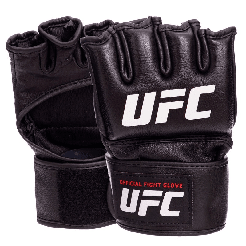 

Шкіряні рукавички для змішаних єдиноборств ММА UFC Гібридні Професійні Чорний (UHK-69911) XL