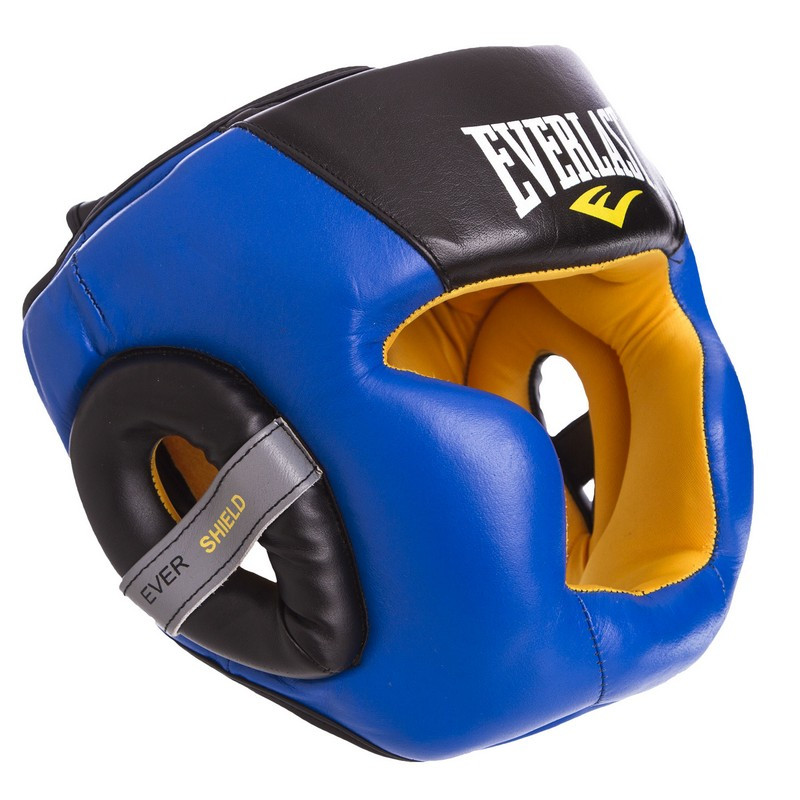 

Шолом боксерський шкіряний критий тренувальний EVERLAST Для єдиноборств Синій (EV-016) XL