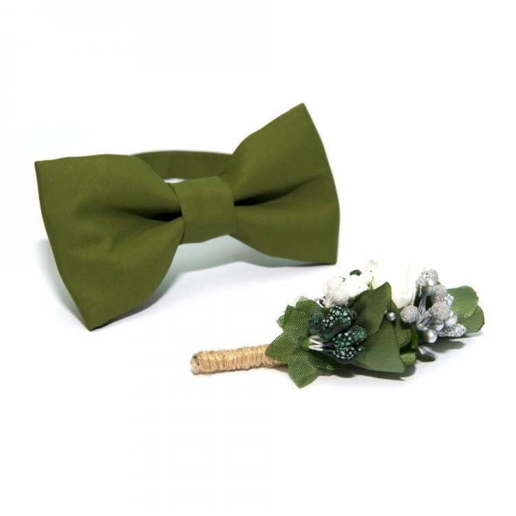 

Набор 2 В 1 Gofin Бабочка и Бутоньерка 10 x 5.5 см Габардин Хаки (GFO-16013) 5396265