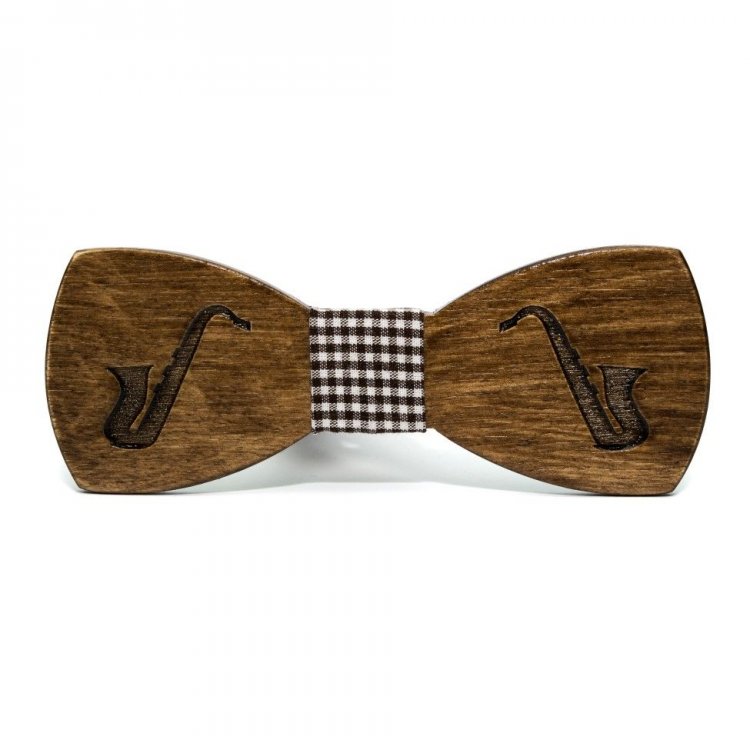 

Галстук-Бабочка Gofin wood Темная С Саксофоном 11 x 4 см Дерево GBDH-8358 5364519