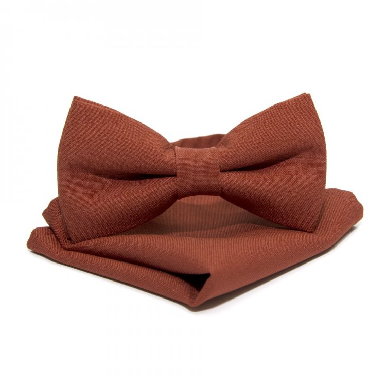 

Набор 2 в 1 Gofin Бабочка 12 х 6 см С Платком 21 х 21 см Габардин Терракотовый (Abn-12006) 5244861