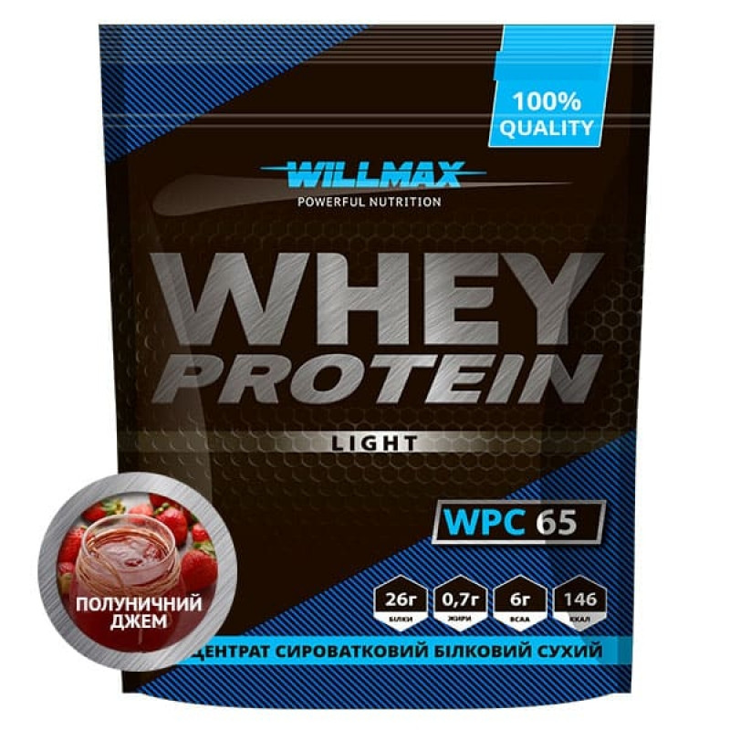 

Протеин Willmax Whey Protein Light 65% 1кг Клубничный Джем