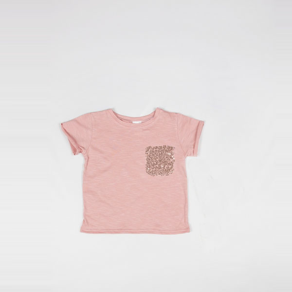 

Футболка Little Bunny с карманом с пайетками 80см Пудровая