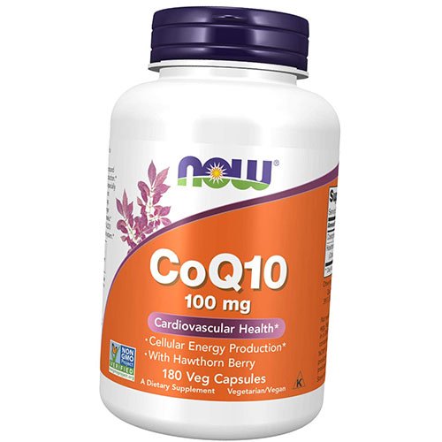 

Коензим Q10 с Ягодами Боярышника, CoQ10 100 with Hawthorn Berry, Now Foods 180вегкапс (70128022)