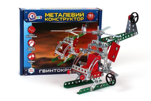

Конструктор металлический "Вертолёт", 185 дет 4944 (15-44393)