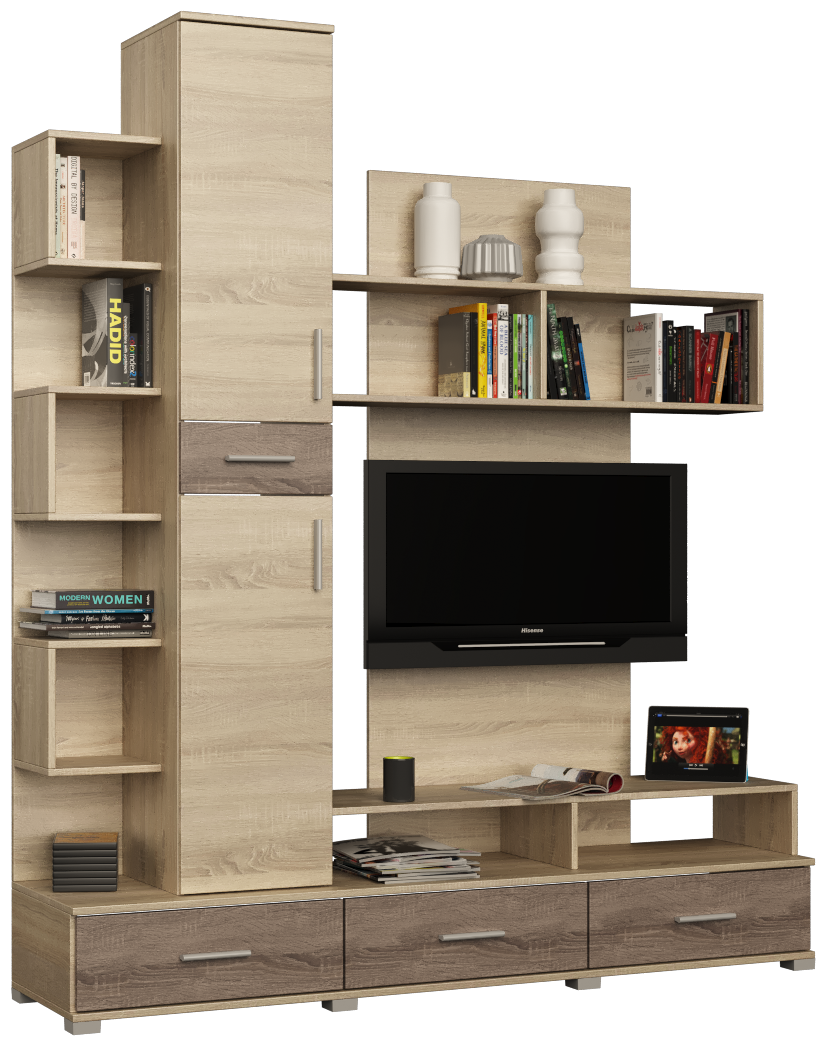 

Тумба для ТВ Бриз Omni Дом Комби Сонома Трюфель 180х43х210 см