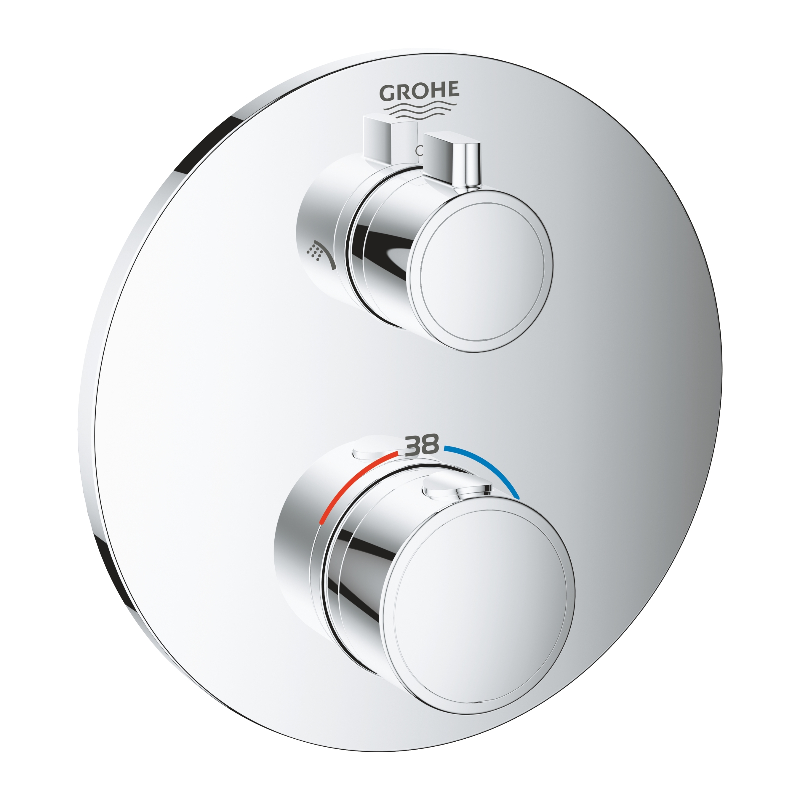 

Смеситель термостатический для душа GROHE Grohtherm 24076000 с переключателем на 2 положения верхний/ручной душ (60165)