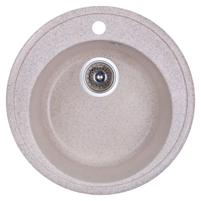 

Кухонная мойка гранитная круглая Fosto D510 kolor 300 FOSD510SGA300 бежевая (песочная) (54570)