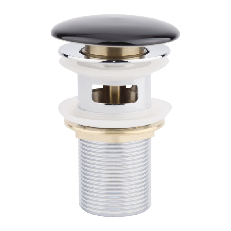

Донный клапан для раковины Q-tap F009-1 BLA с переливом QTBLAF0091 хром/черный (69514)