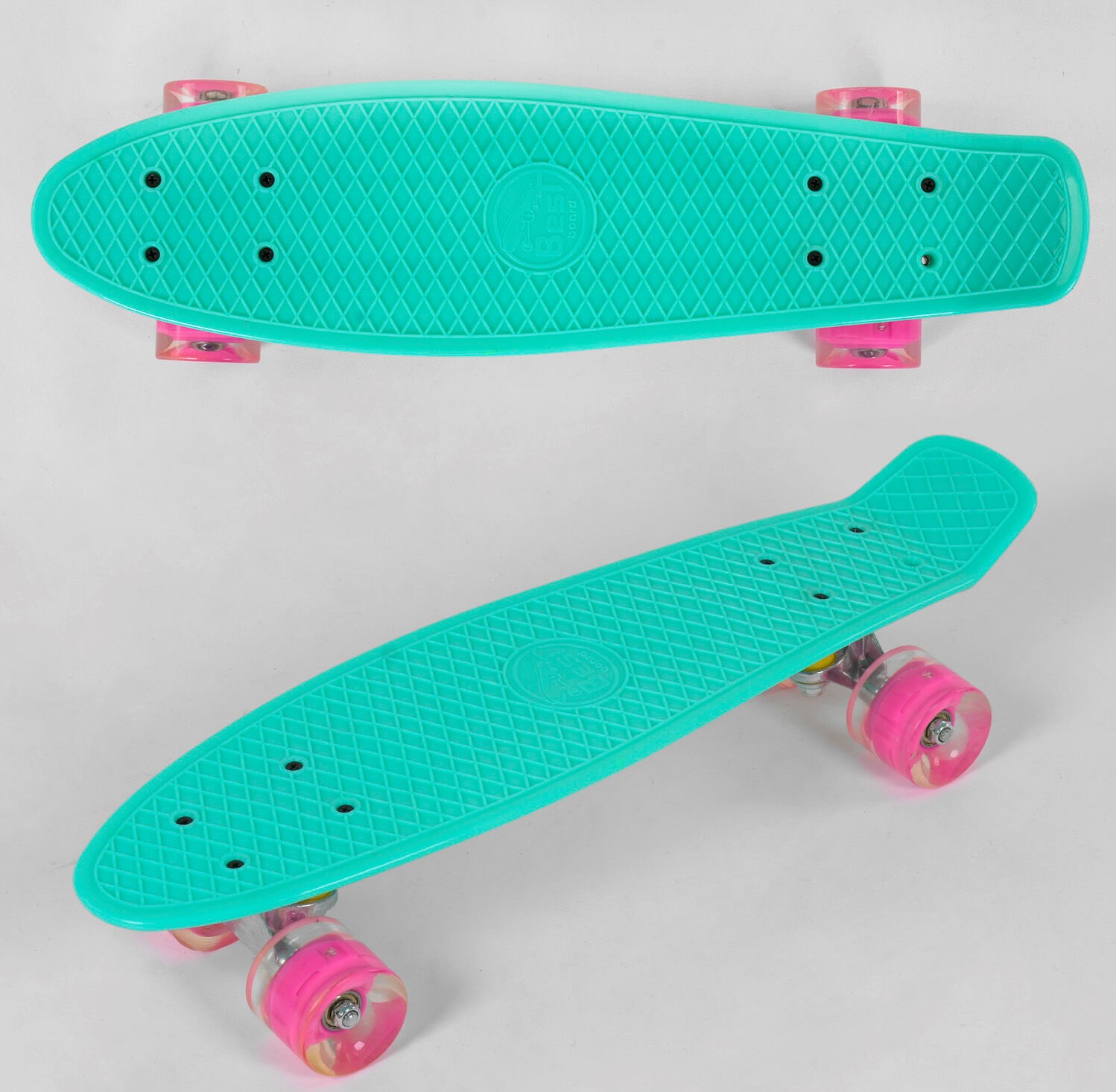 

Пенни Борд Со Светящимися Колесами Скейт Best Board Для Фрирайда (Бирюзовый)