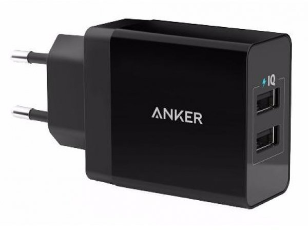 

Зарядное устройство ANKER Usb Wall Charger PowerPort2 24W/4.8A+Micro Usb cable V3 Black черный