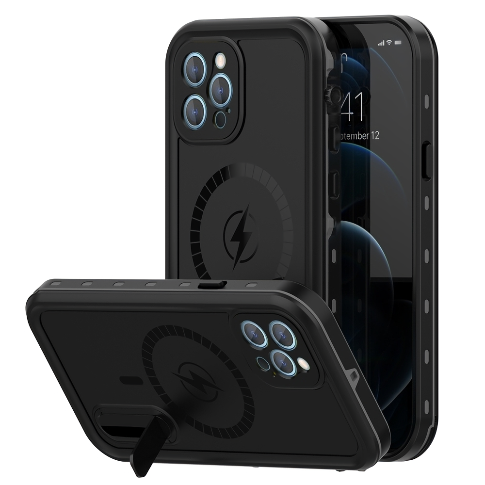 

Водонепроницаемый чехол для iPhone 12 Pro Max противоударный Черный