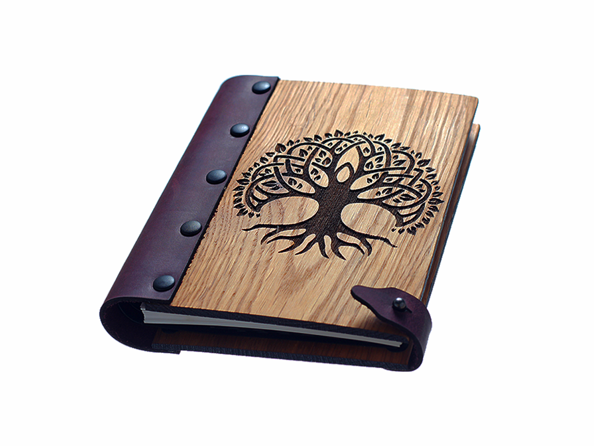 

Блокнот WOODEN NOTEBOOK Дерево жизни Деревянная обложка А6 в точку 80 листов (WN0078)