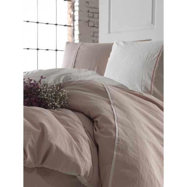 

Комплект постельного белья SoundSleep Stonewash DoubleFace евро пастельный-розовый