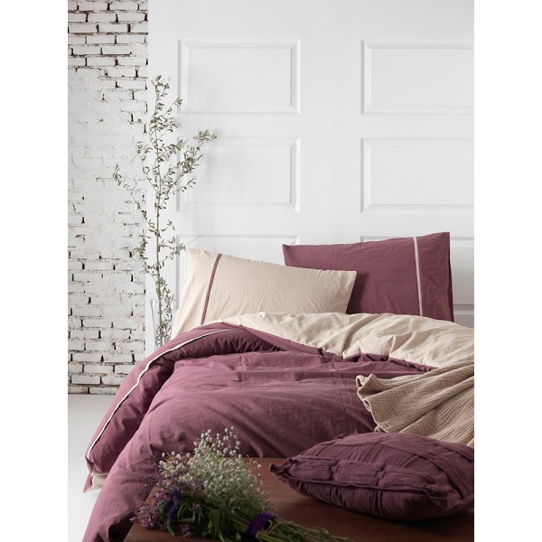 

Комплект постельного белья SoundSleep Stonewash DoubleFace семейный бордовый