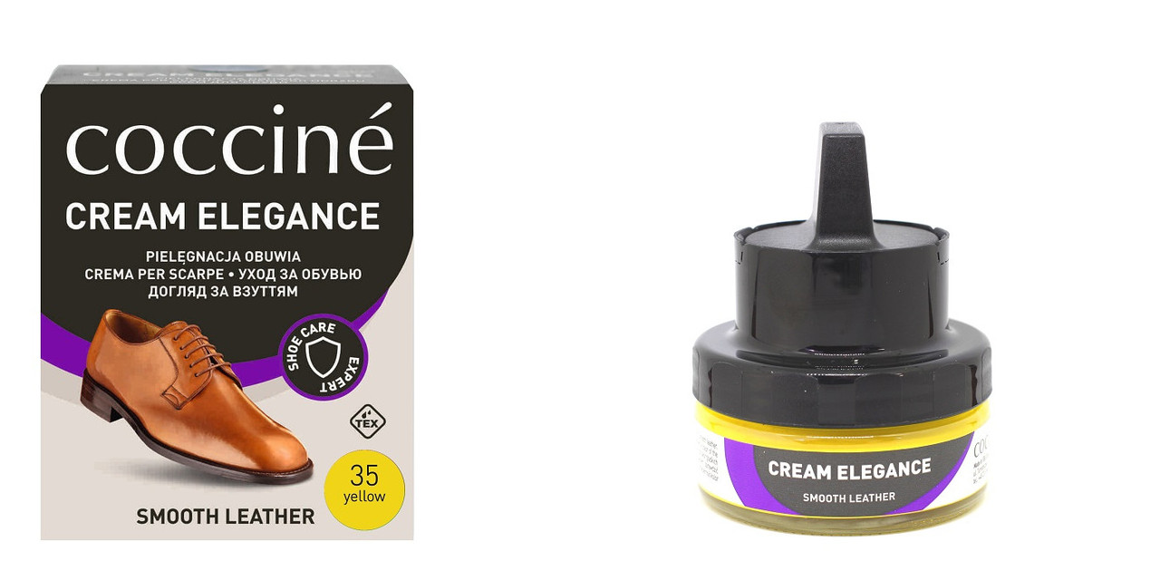 

Крем для обуви с губкой Coccine CREAM ELEGANCE Желтый 50мл 55/26/50/35