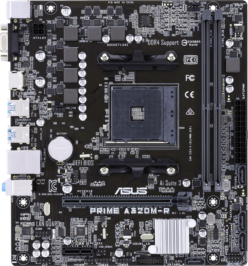 

Материнская плата Asus Prime A320M-R-SI (sAM4, AMD A320, PCI-Ex16)