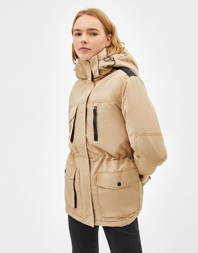 

Парка Bershka 6506/073/742  Бежевая, Парка Bershka 6506/073/742 L Бежевая