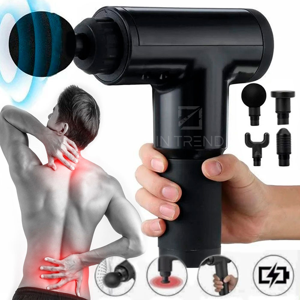 Портативный ручной массажер пистолет Fascial Gun CY-801 Чёрный для ...