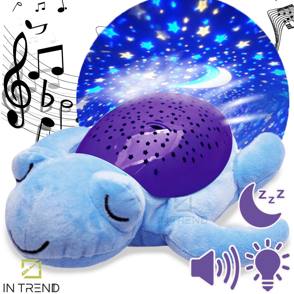 

Ночник проектор звездного неба детский Черепашка - мягкий светильник декоративный со световыми и звуковыми эффектами - ночник на батарейках в детскую работает в 3 режимах, Синий