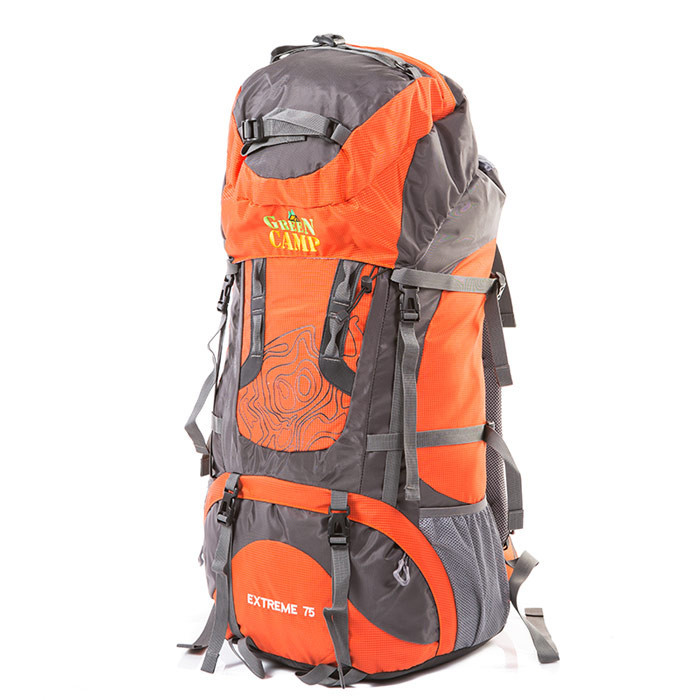 

Рюкзак туристический походный GREEN CAMP 75л Grey-Orange GC-75EX