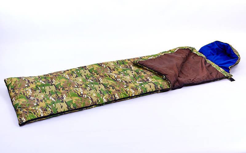 

Спальный мешок одеяло с капюшоном Zelart camouflage 300г на м2 SY-4083